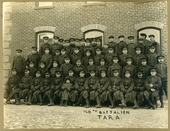 160th Battalion, Tara, 1916 (Lorne Mills - 2nd Row, 5th from R)